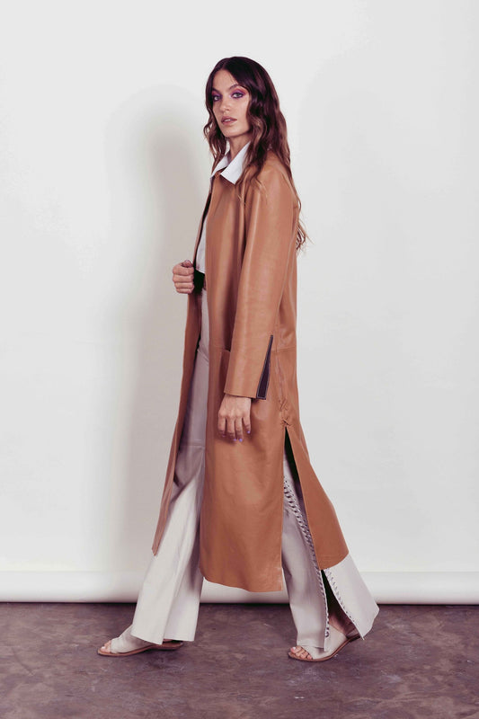 Trench cuero camel