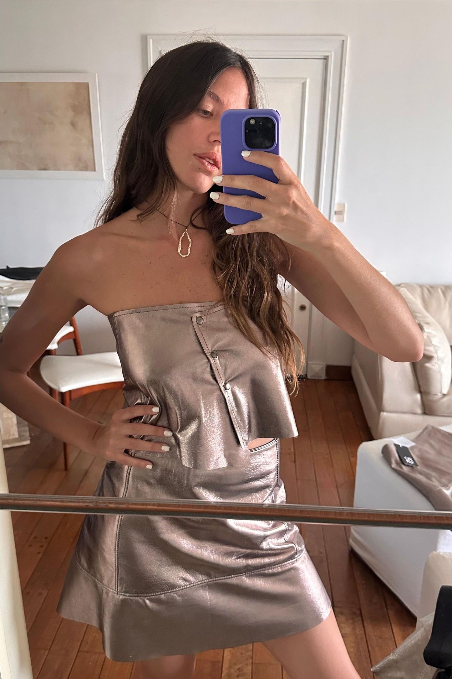 Falda Campana platino