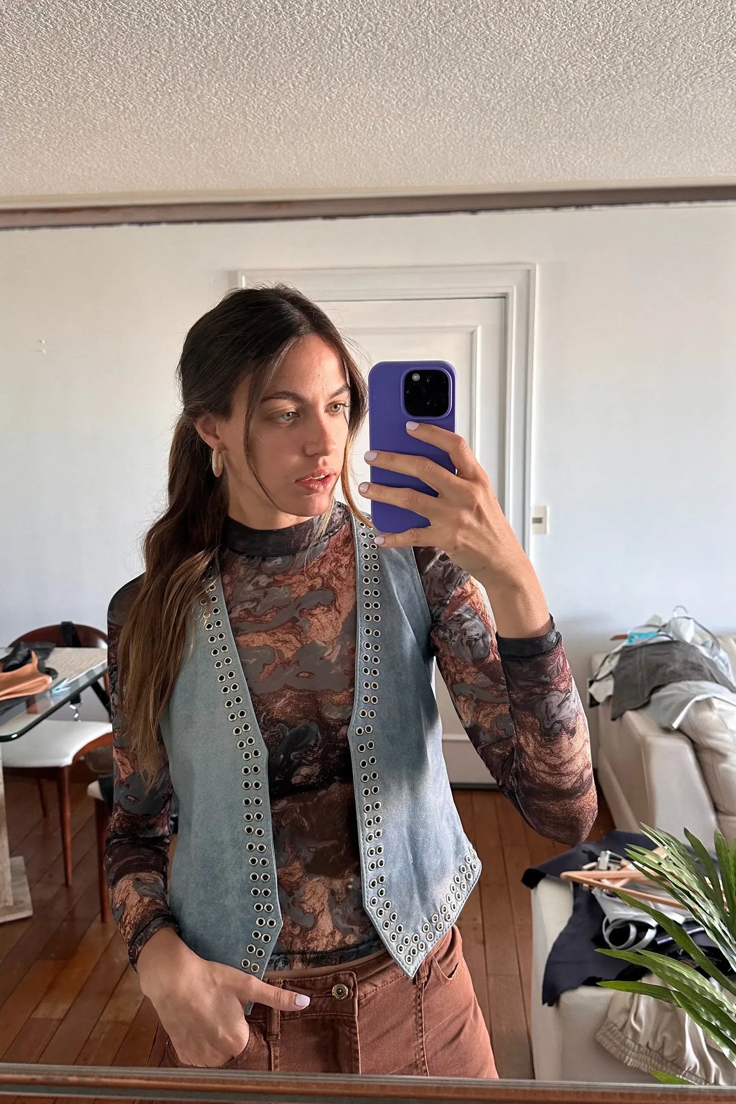 Chaleco Rock cuero negro