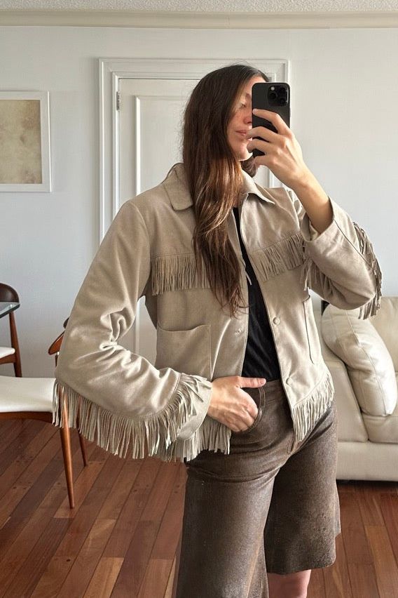 Campera Flip gamuza cruda