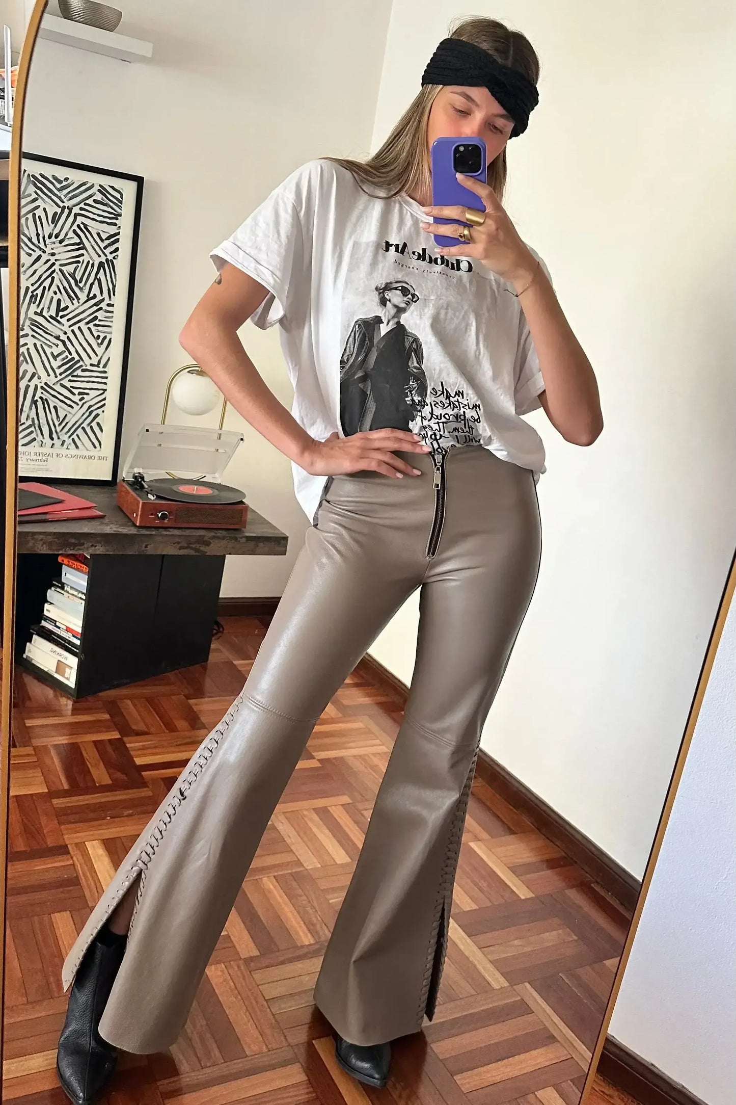 Pantalón Oxford cuero visón