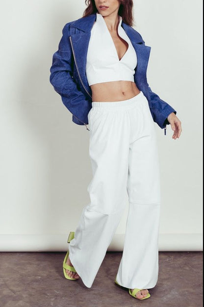Pant Comfy cuero blanco