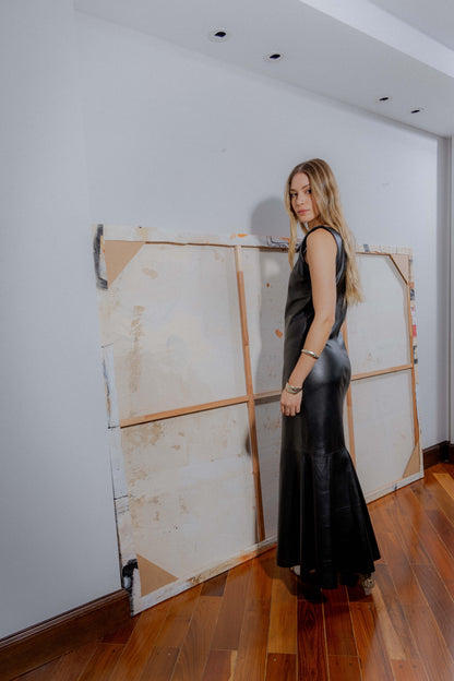 Vestido Male negro y platino