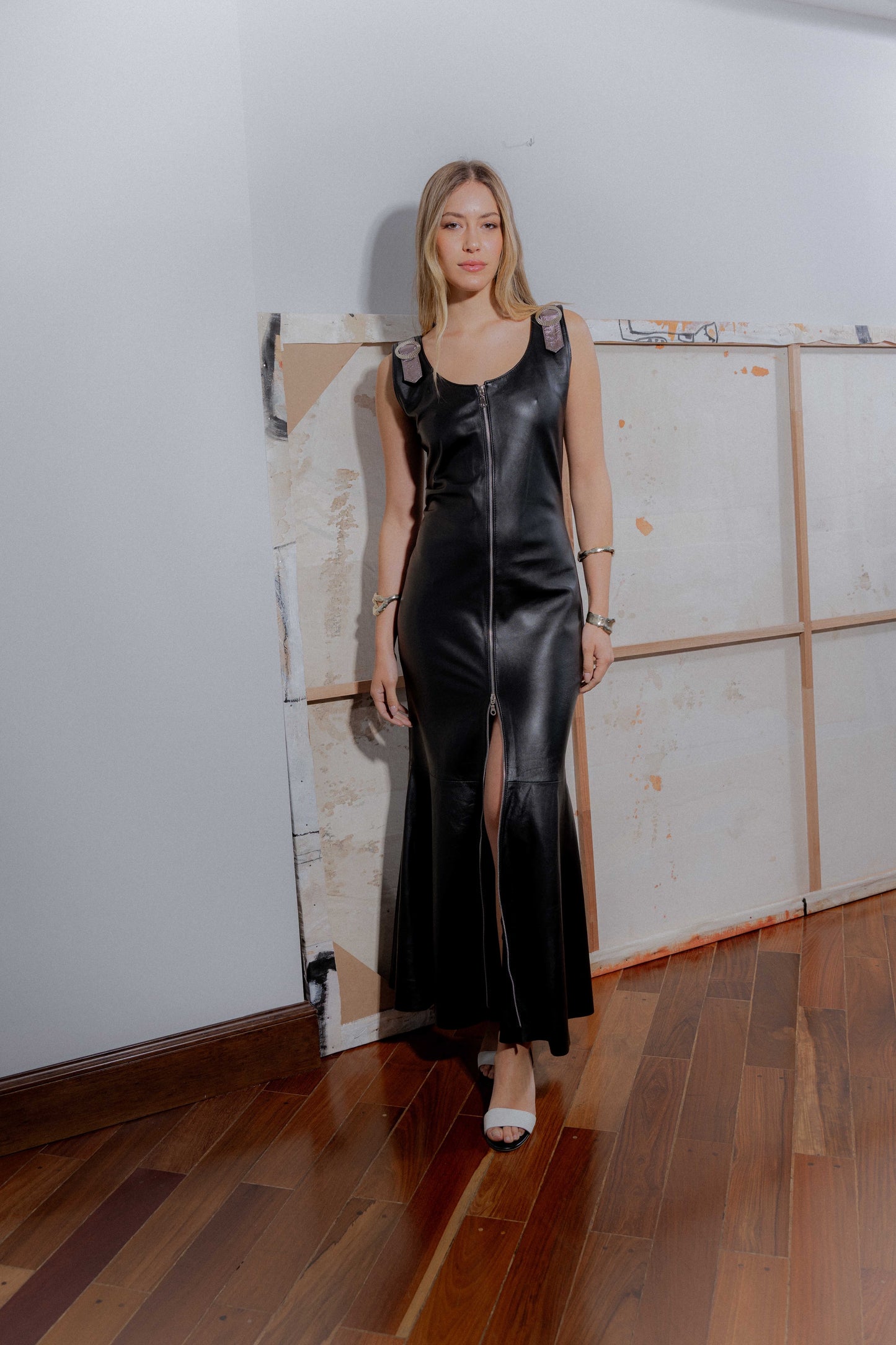 Vestido Male negro y platino