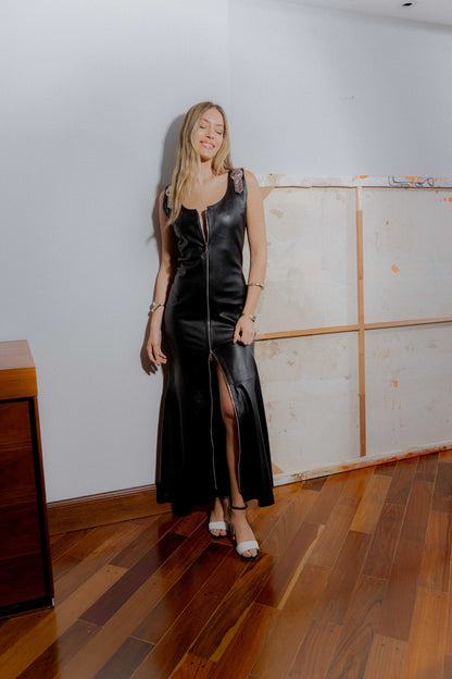 Vestido Male negro y platino