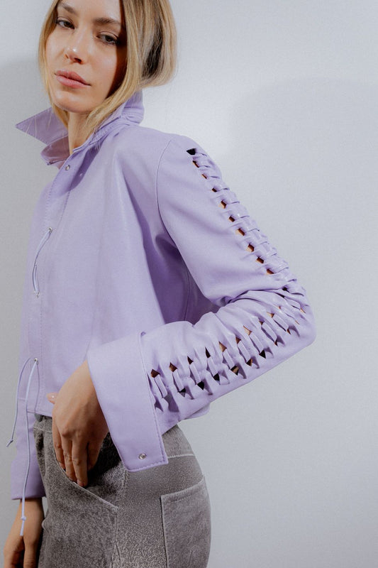 Camisa Fun cuero lila