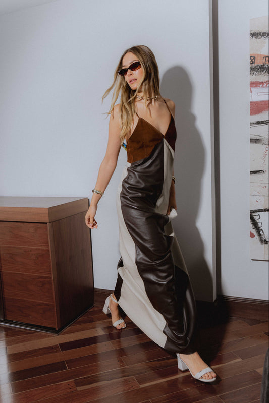 Vestido Trío de cuero antílope y napa, Bowa Uruguay