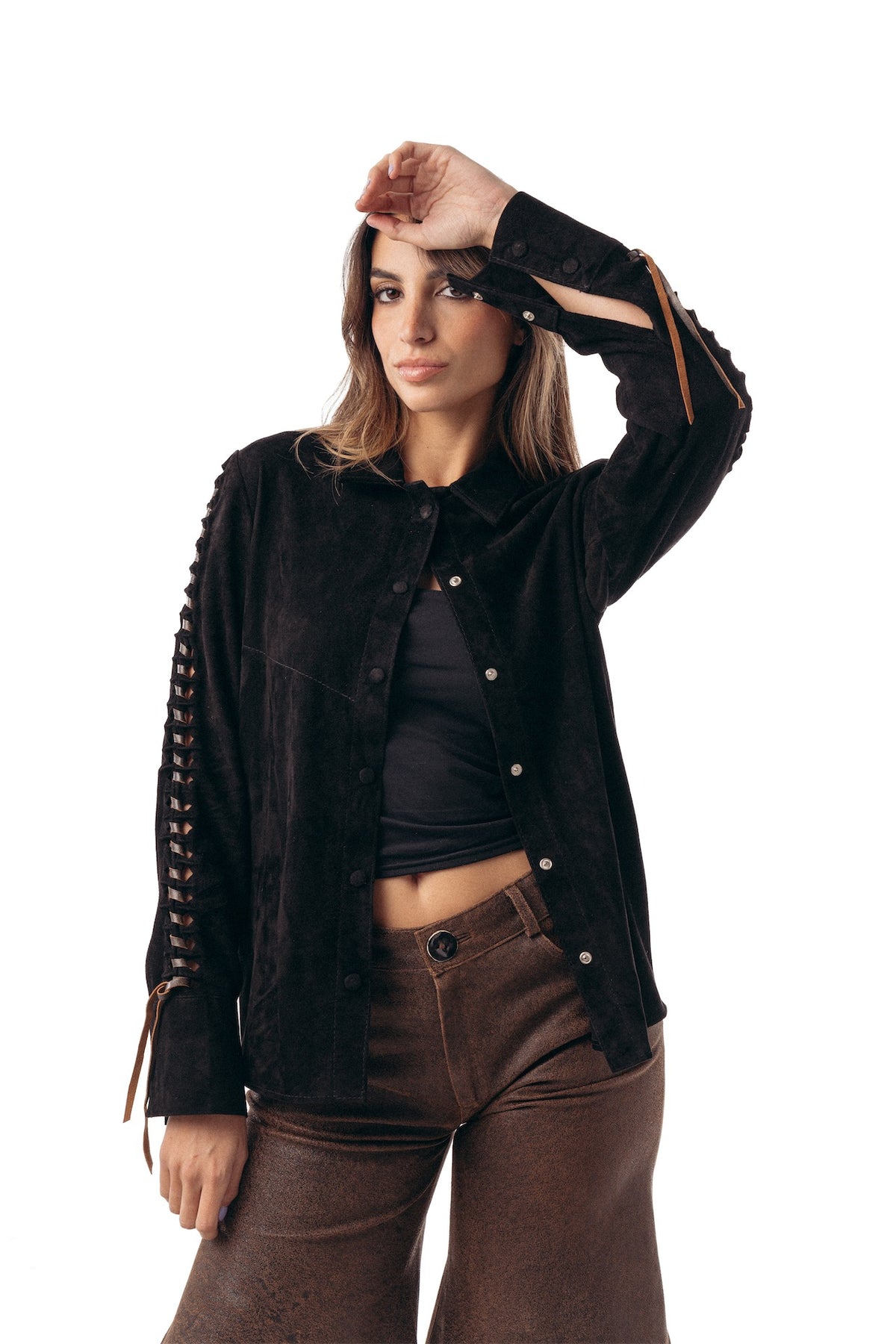 Camisa de gamuza con cutouts, Bowa