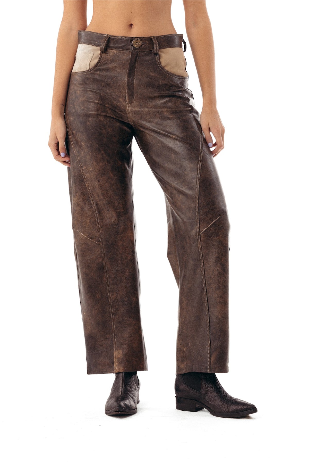 Pantalon Bucket cuero