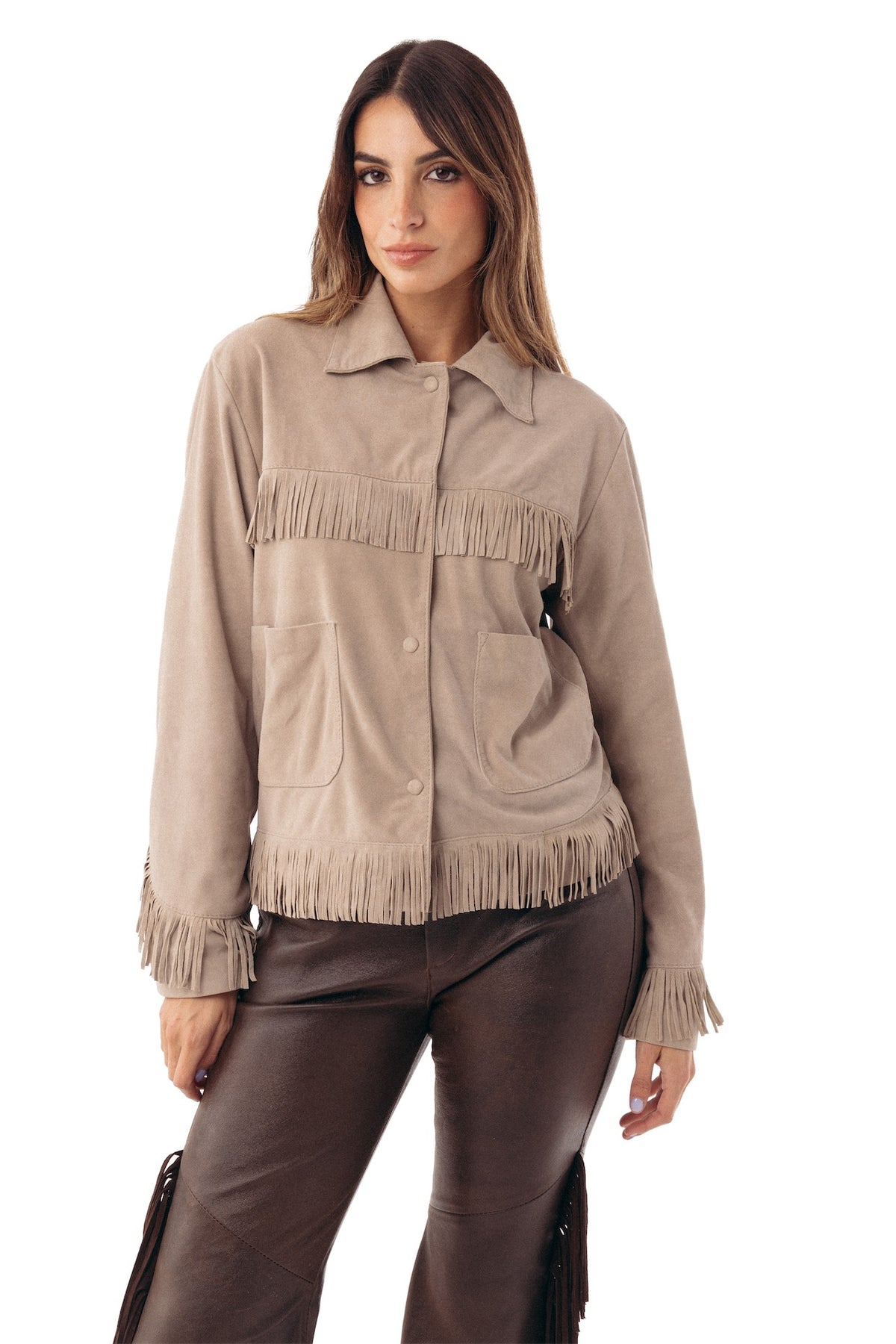 Campera Flip gamuza cruda