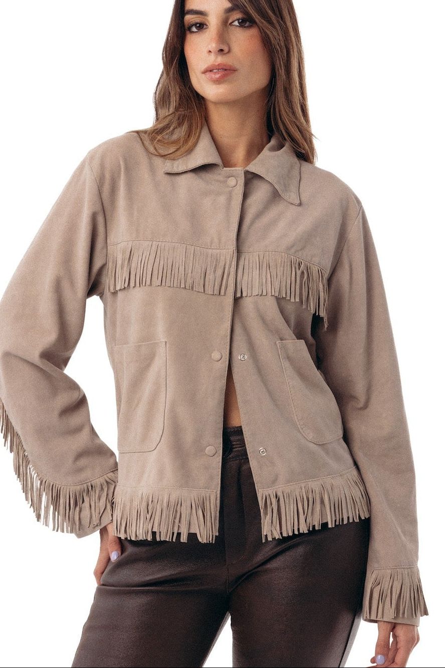 Campera Flip gamuza cruda