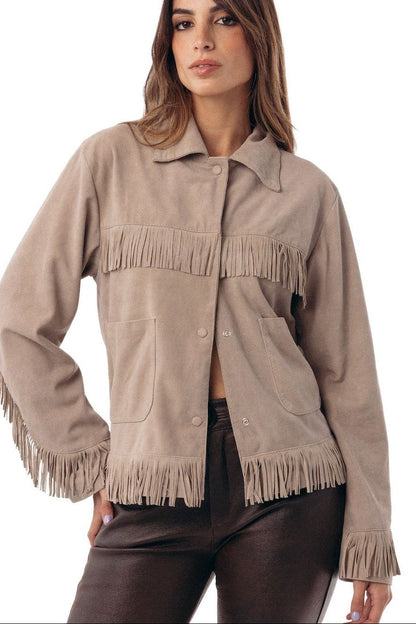 Campera Flip gamuza cruda