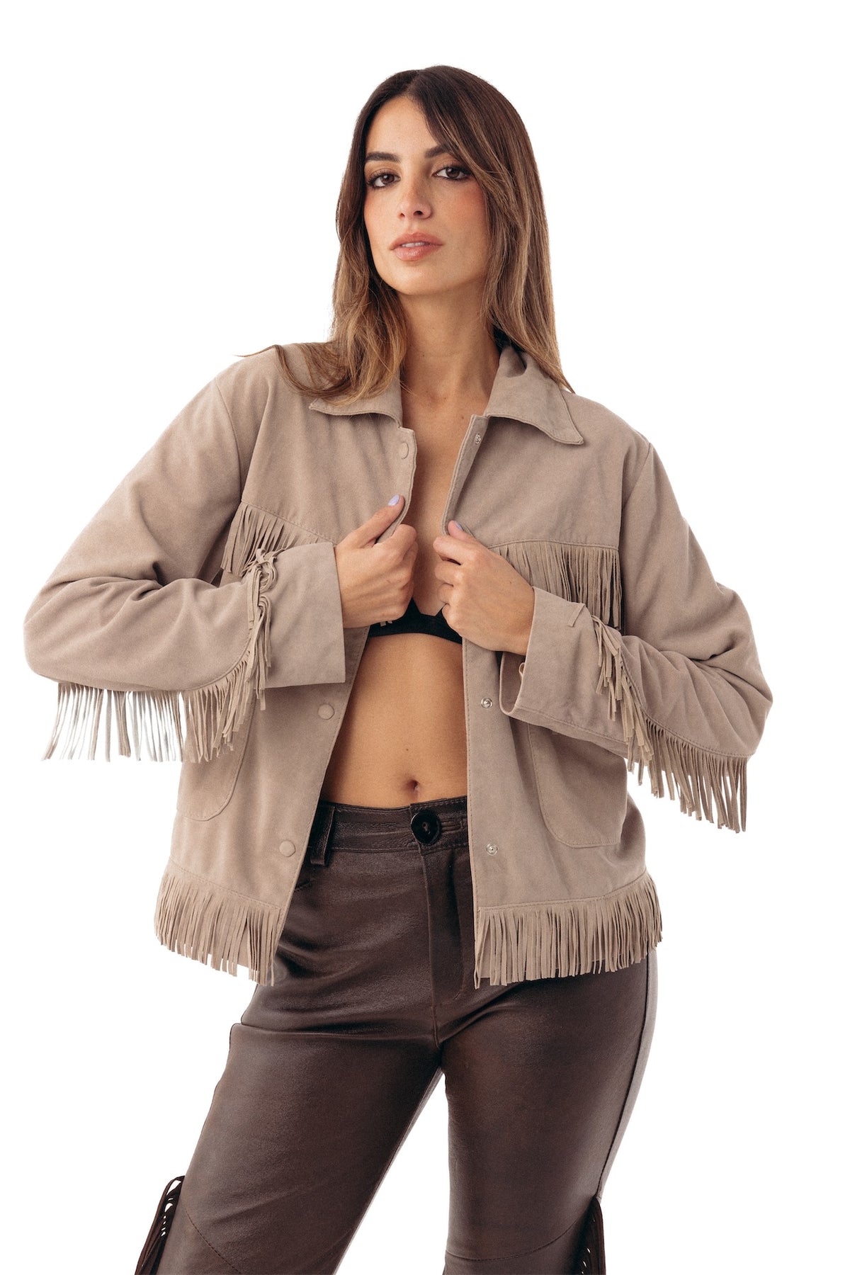 Campera Flip gamuza cruda
