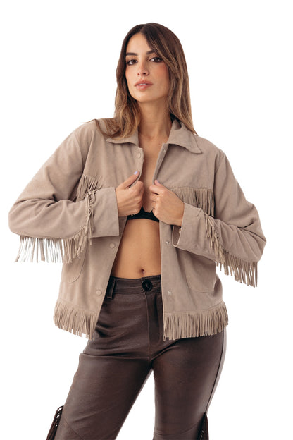 Campera Flip gamuza cruda