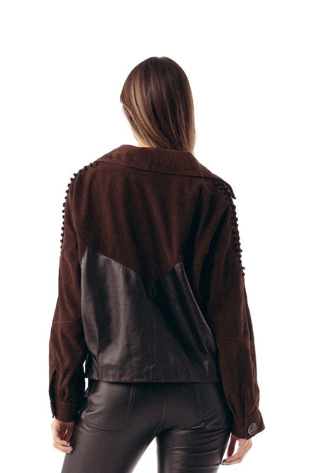 New Bomber cuero y gamuza