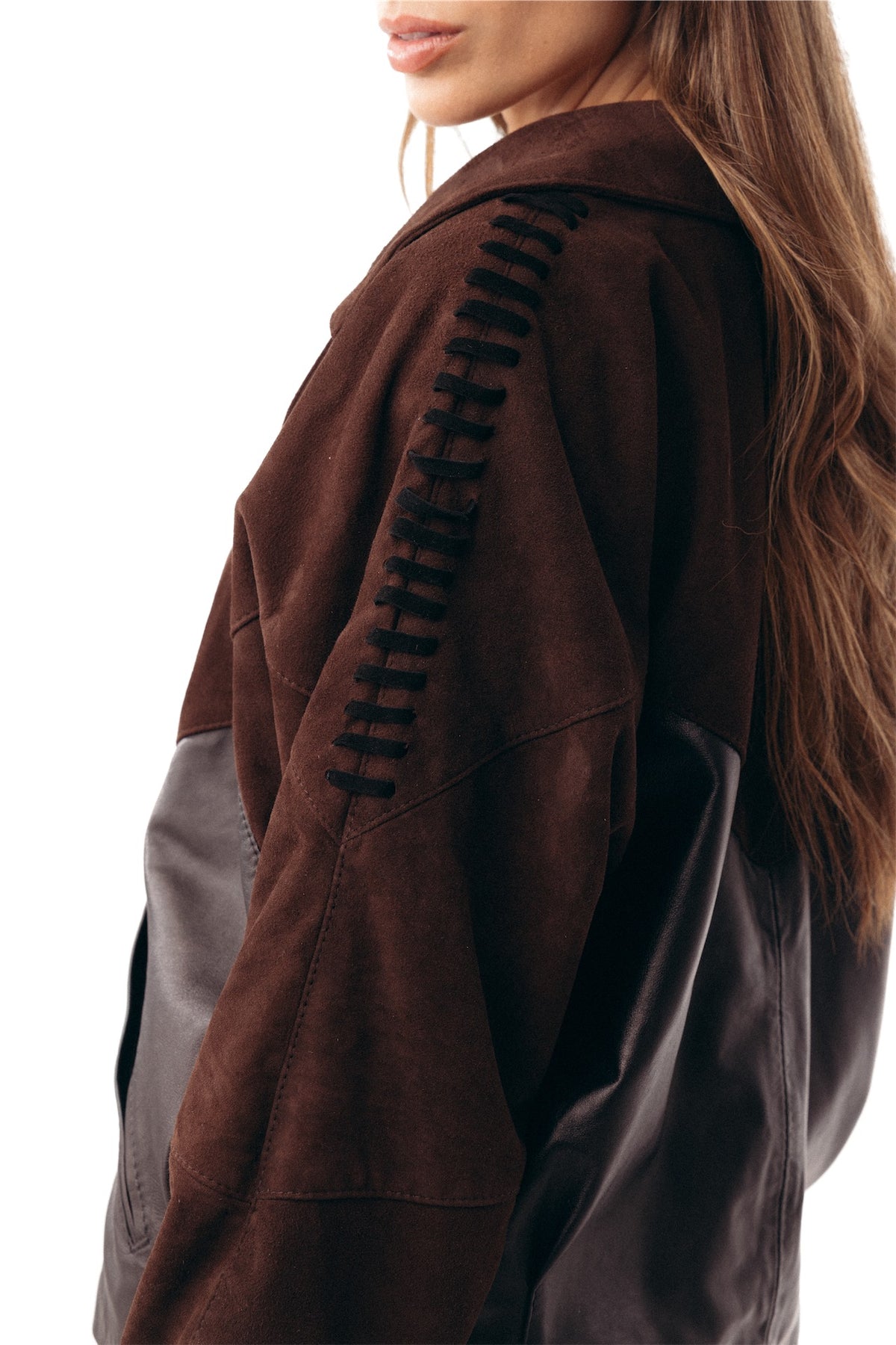 New Bomber cuero y gamuza