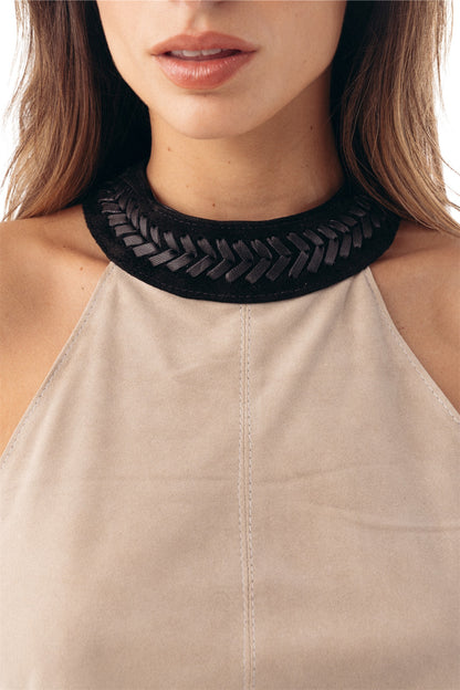 Top Sur gamuza y cuero