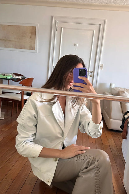 Pantalón Oxford cuero visón