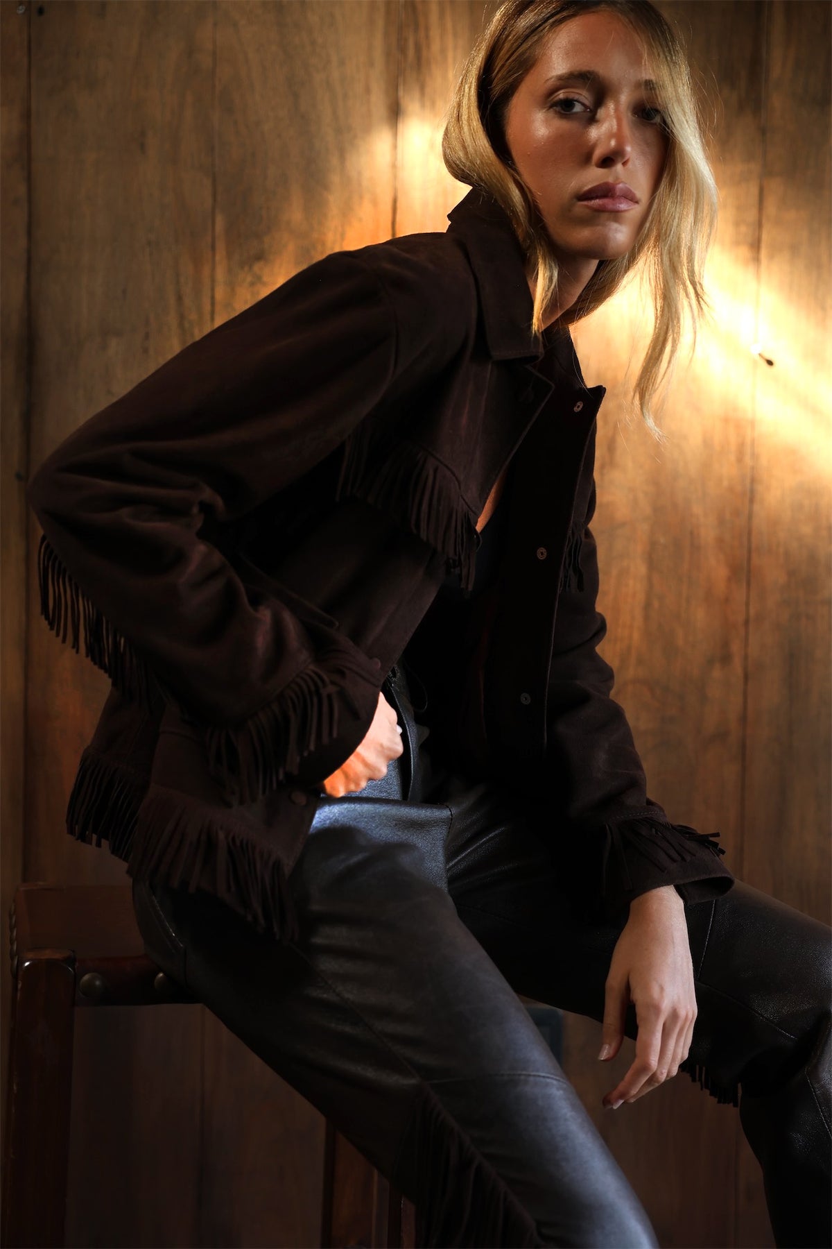 Campera de gamuza hecha en Uruguay