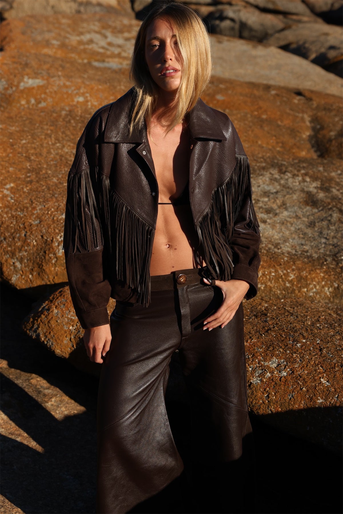 Bomber de cuero para mujer, Bowa Uruguay