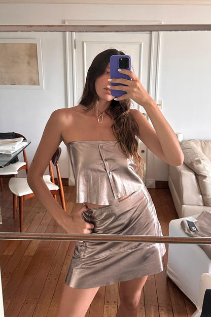 Falda Campana platino