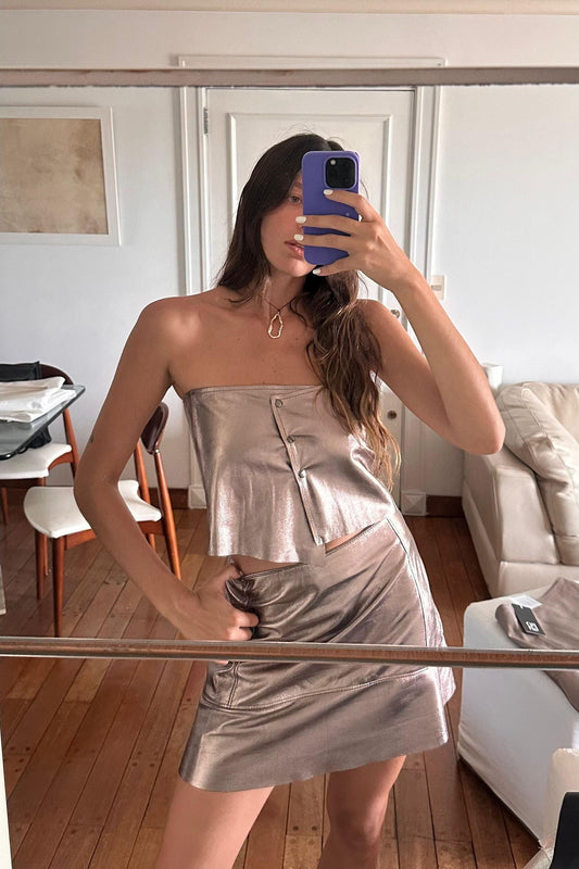 Falda Campana platino