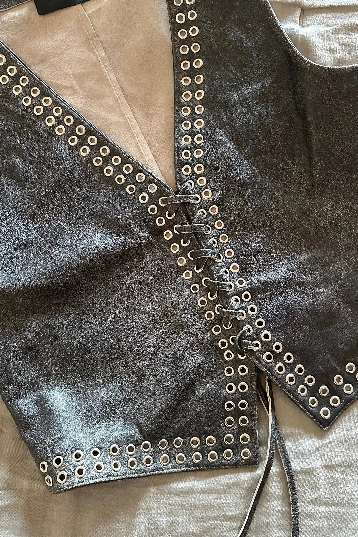 Chaleco Rock cuero negro