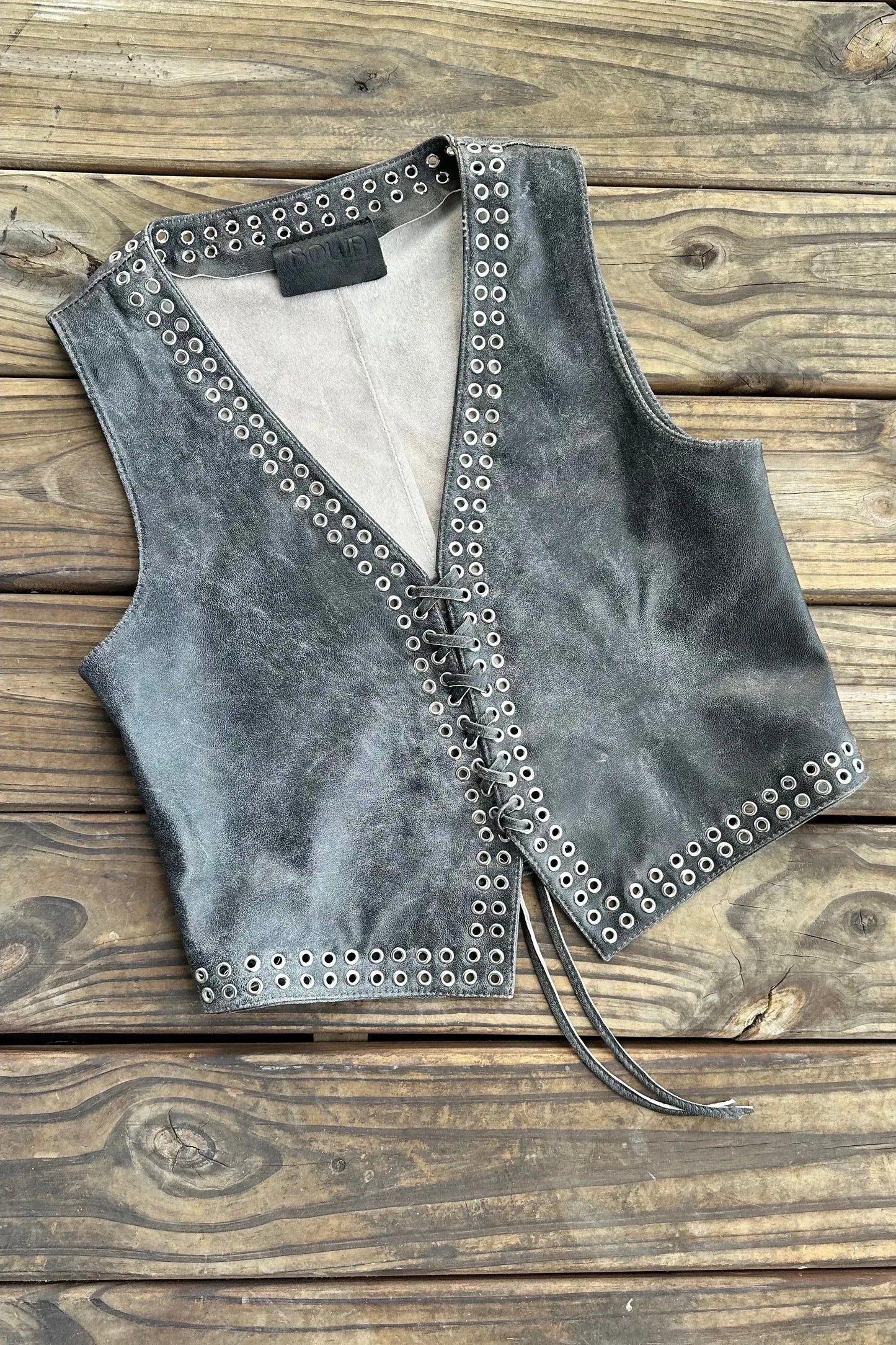 Chaleco Rock cuero negro