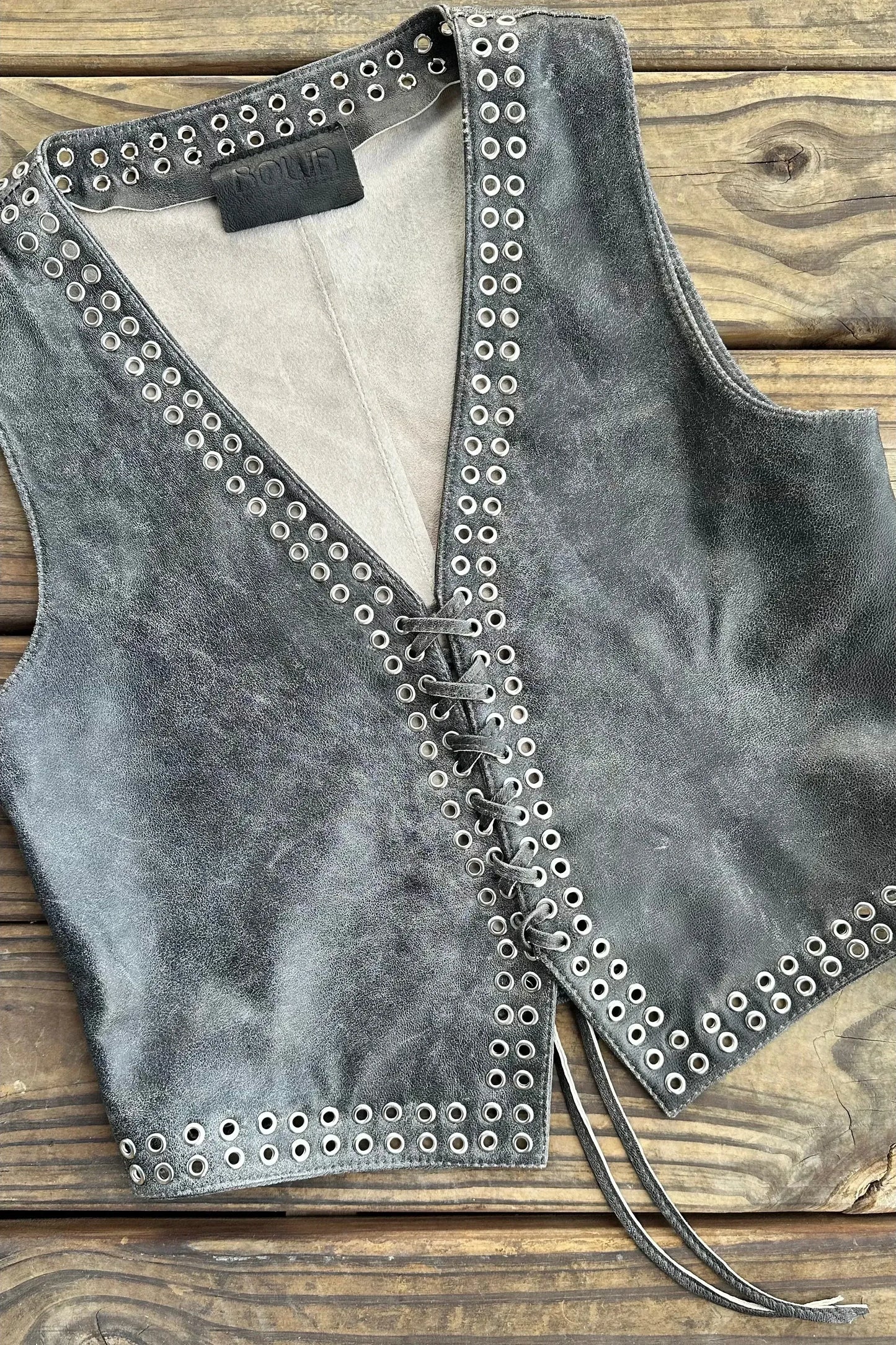 Chaleco Rock cuero negro