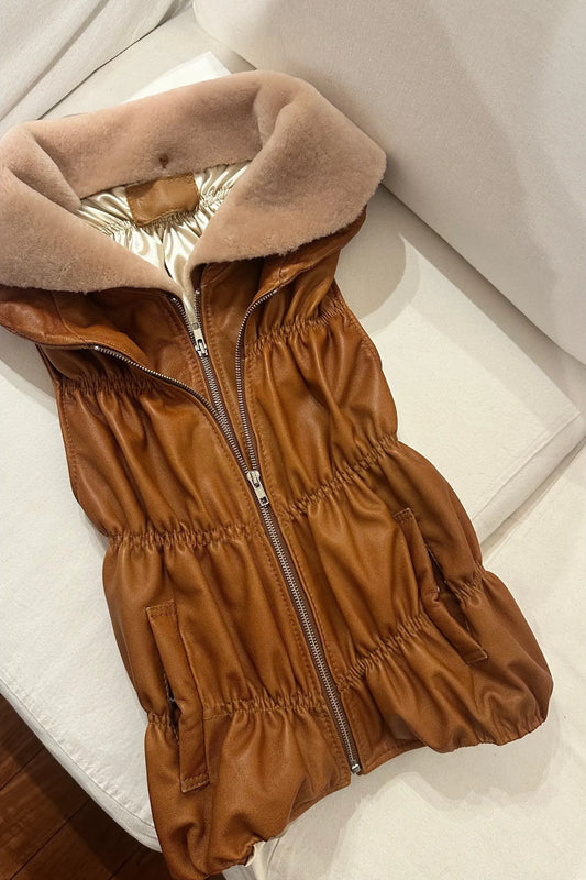 Chaleco Couper caramelo