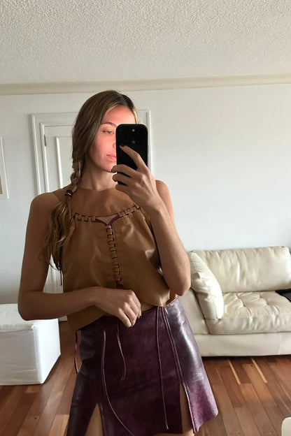 Top Roll cuero caramelo