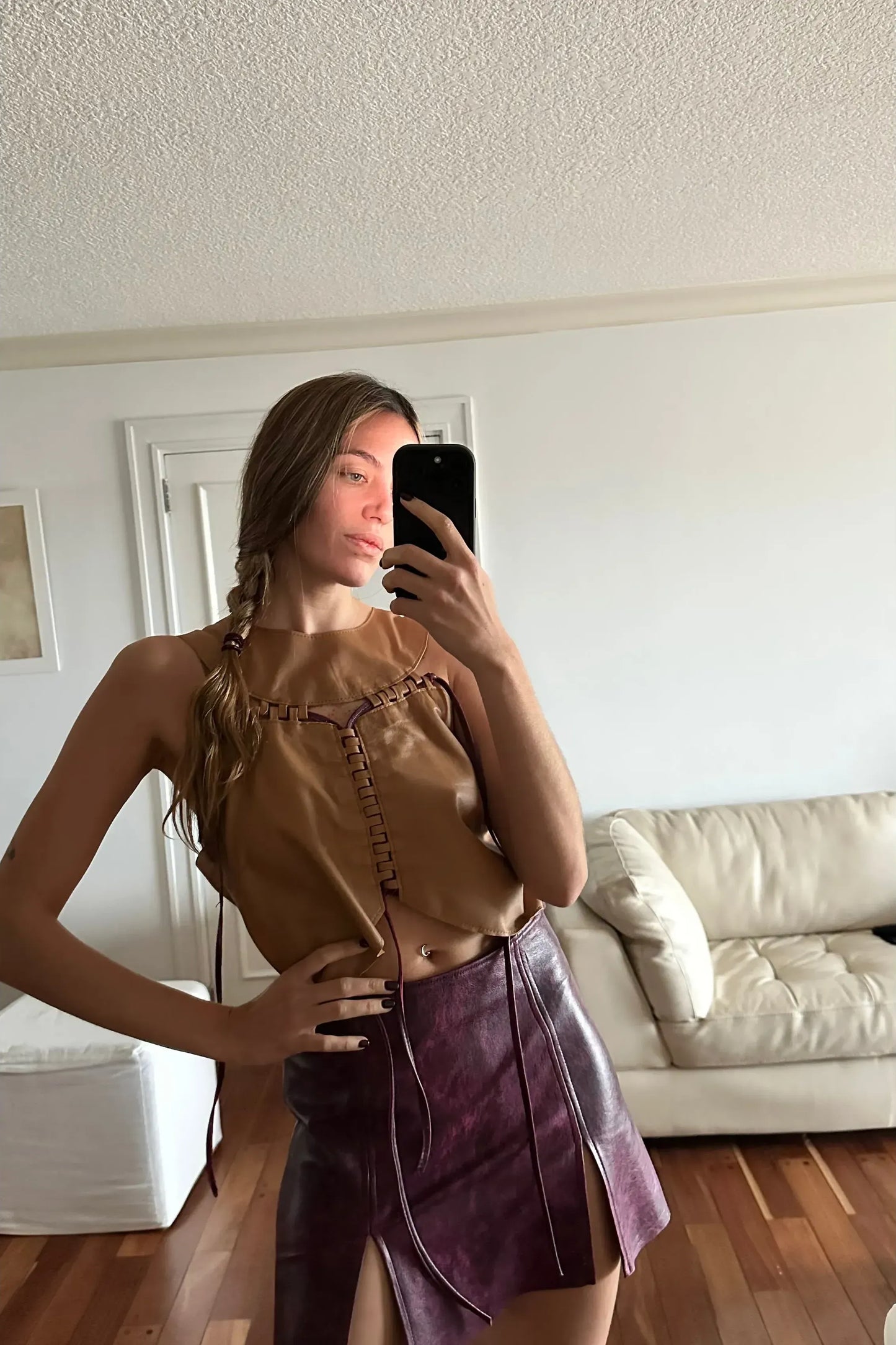 Top Roll cuero caramelo