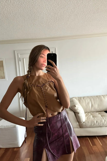 Top Roll cuero caramelo