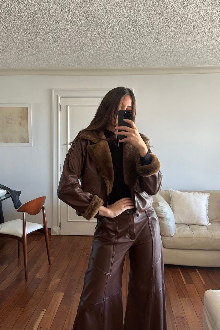 New Bomber Crop Napalan marrón