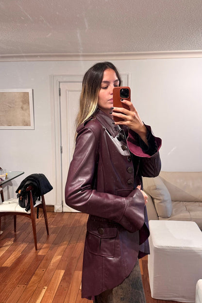Tapado Bolero cuero vino