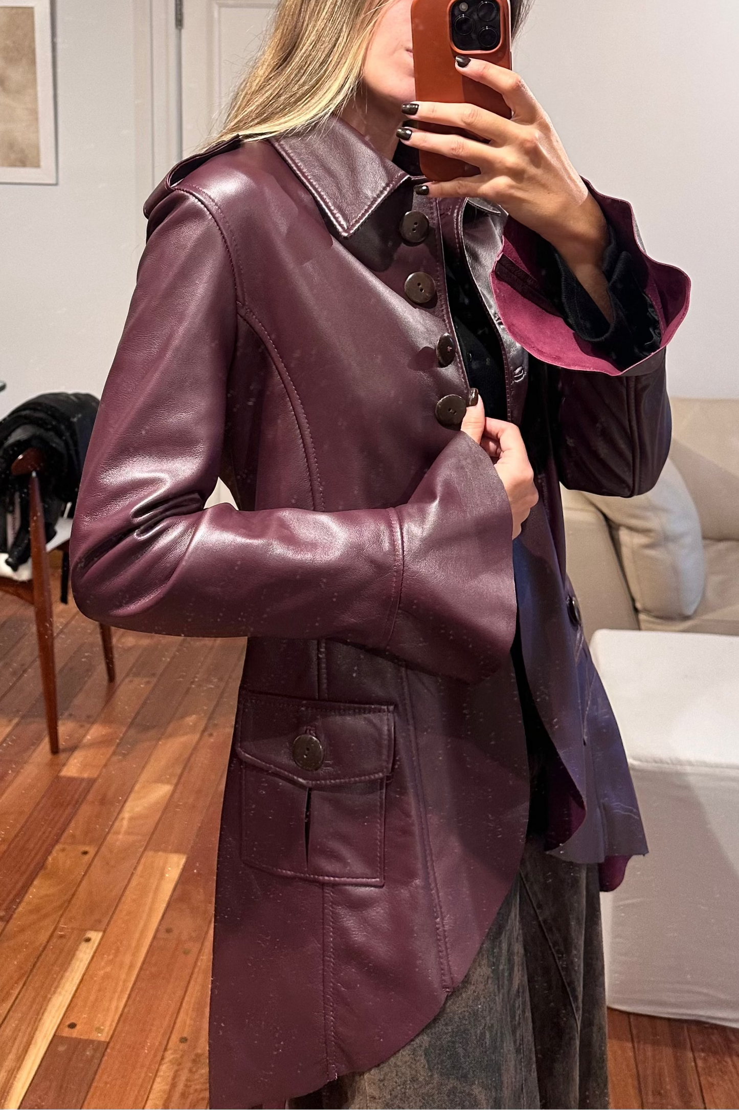 Tapado Bolero cuero vino