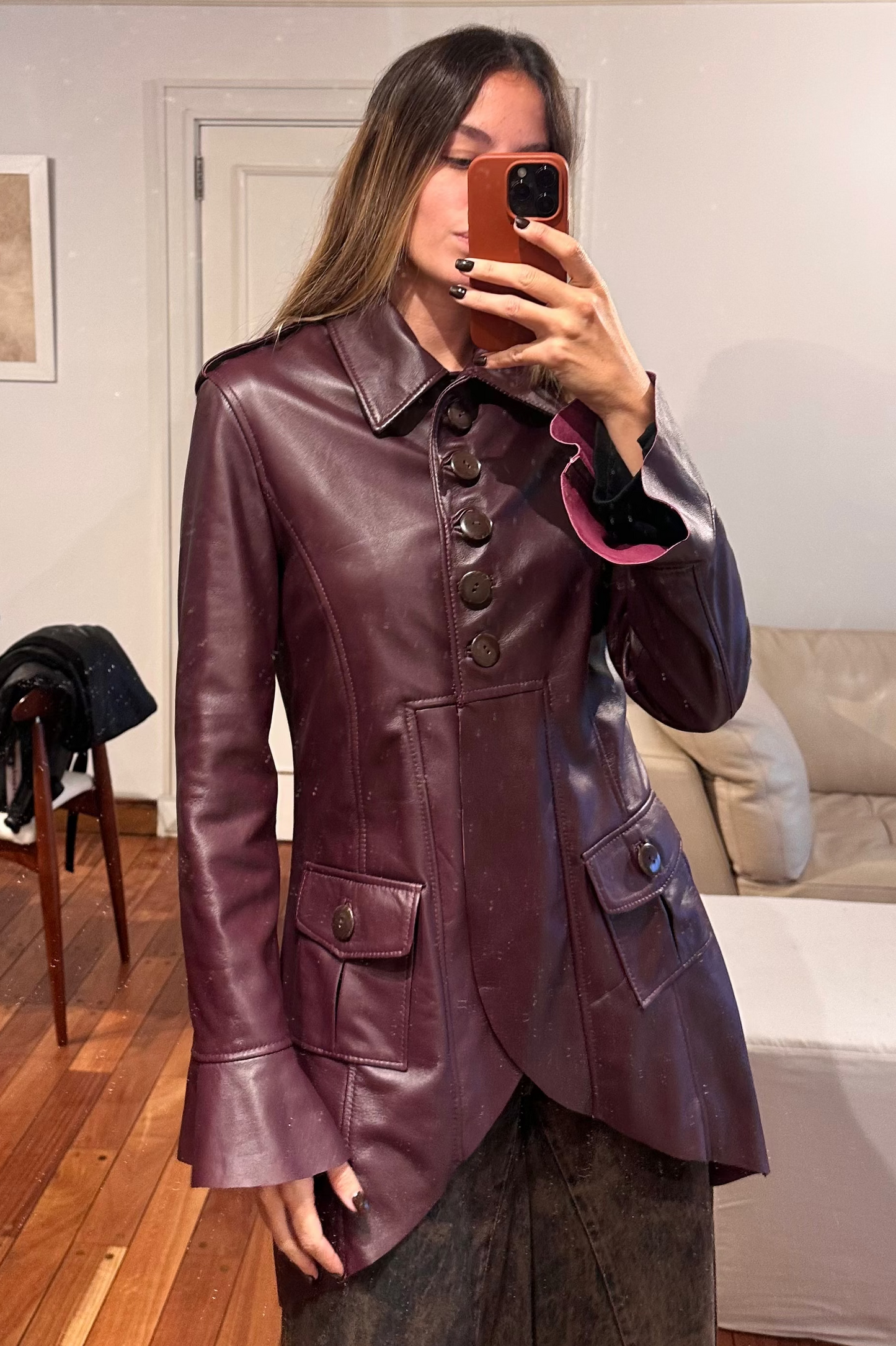 Tapado Bolero cuero vino