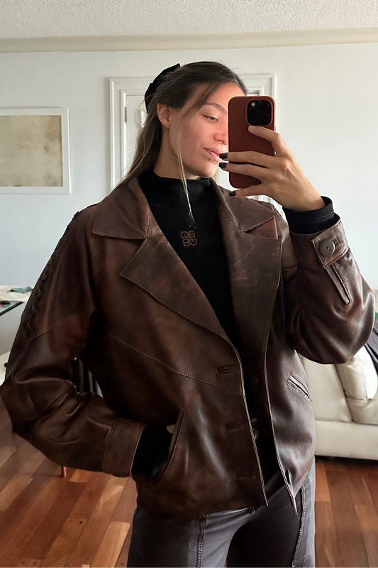New Bomber cuero oxido