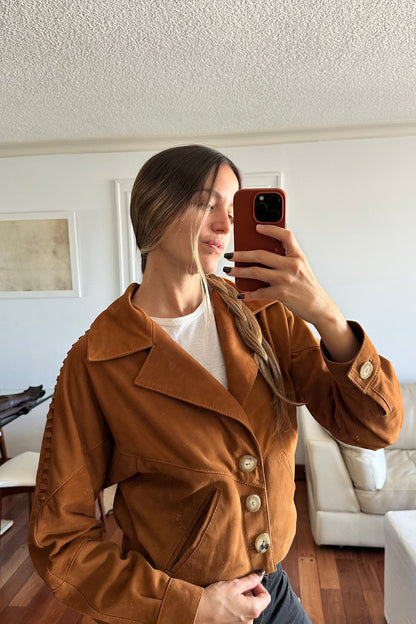 New Bomber Crop gamuza