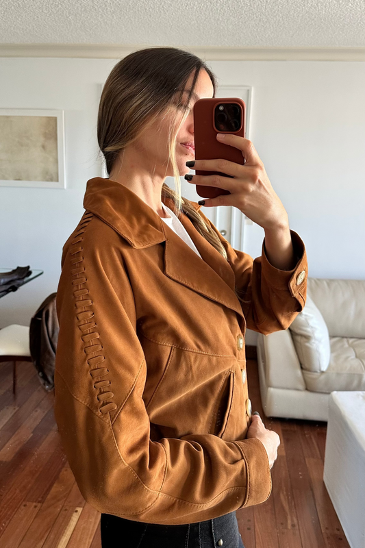 New Bomber Crop gamuza