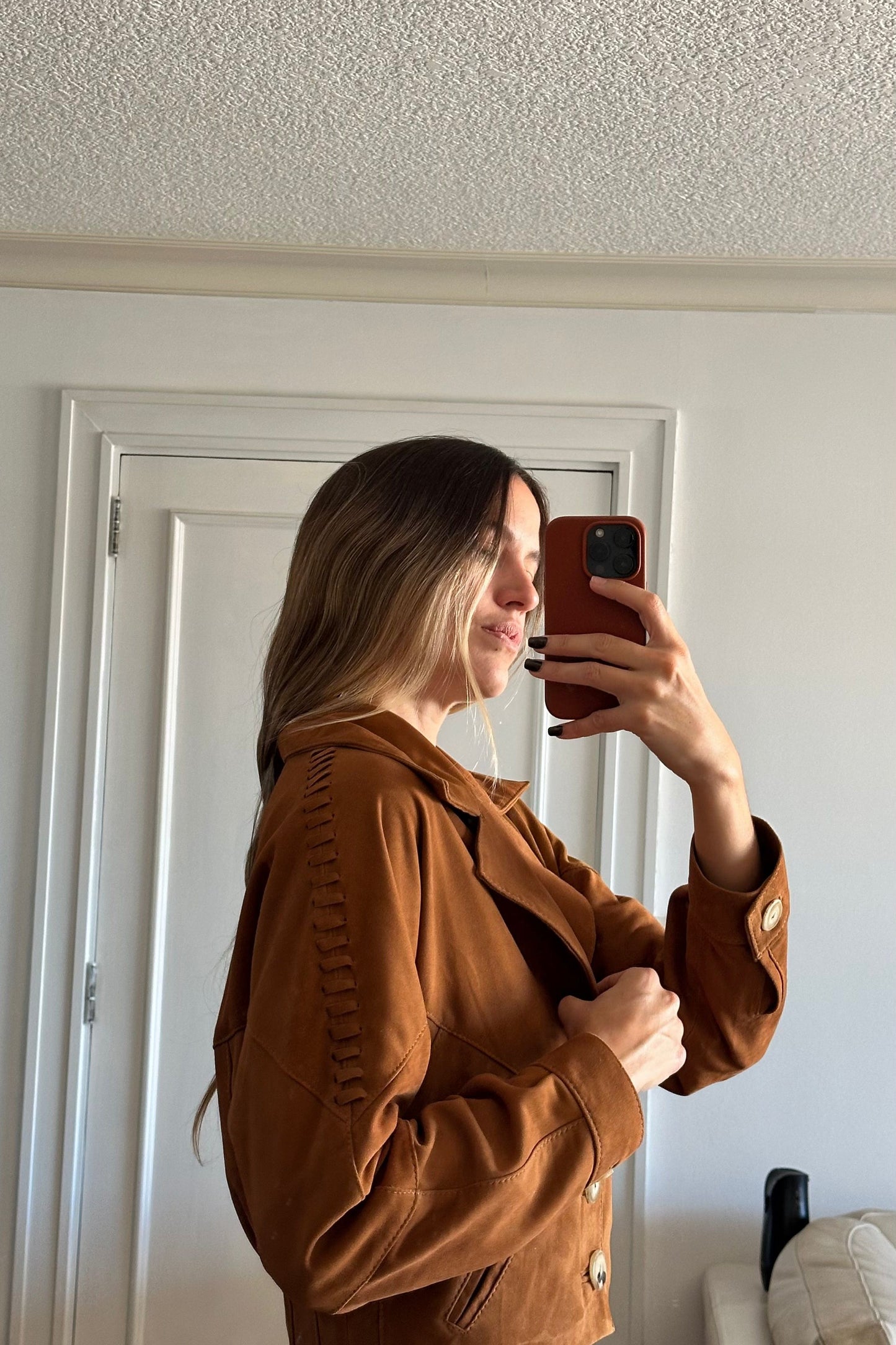 New Bomber Crop gamuza