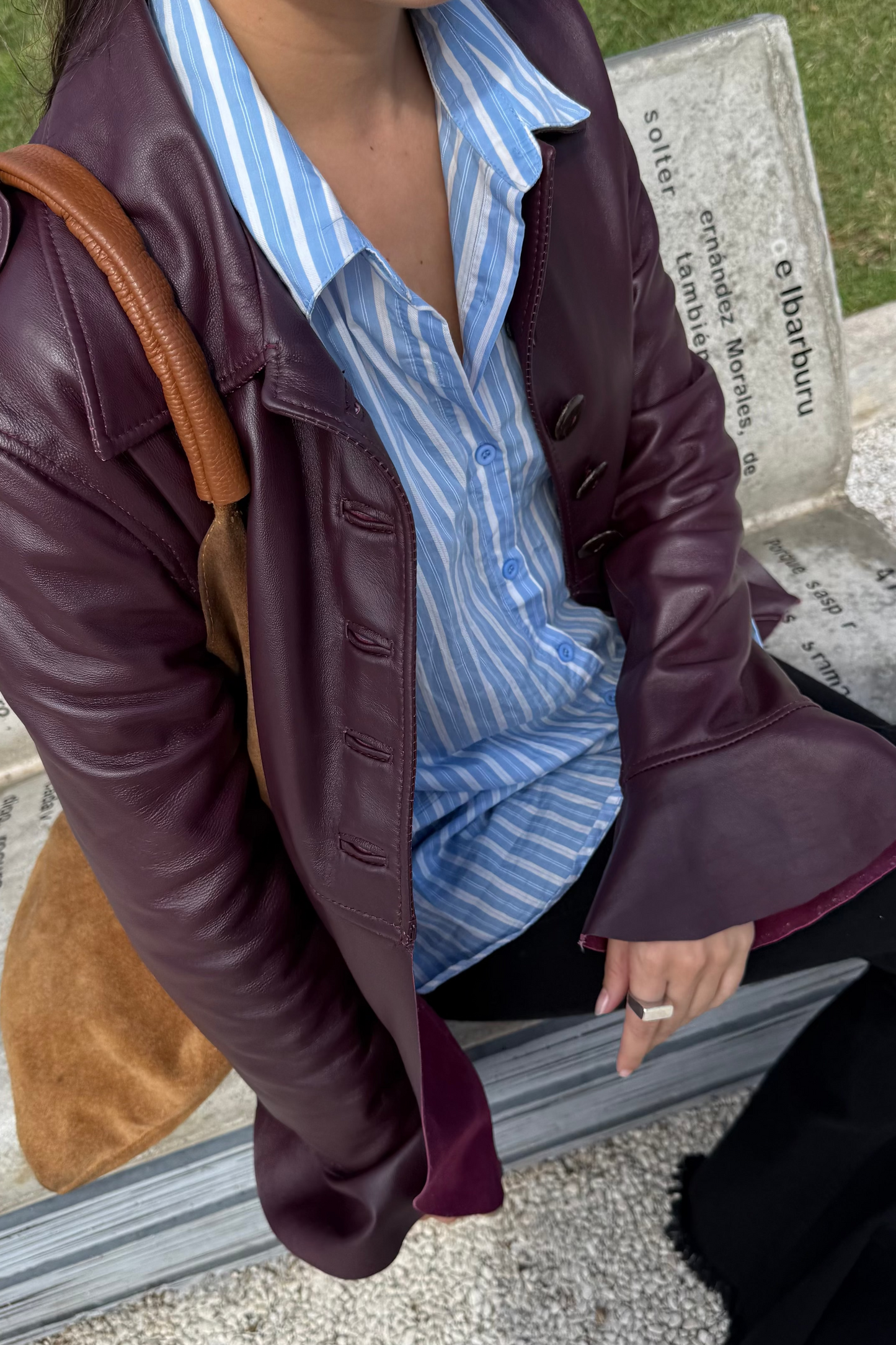 Tapado Bolero cuero vino