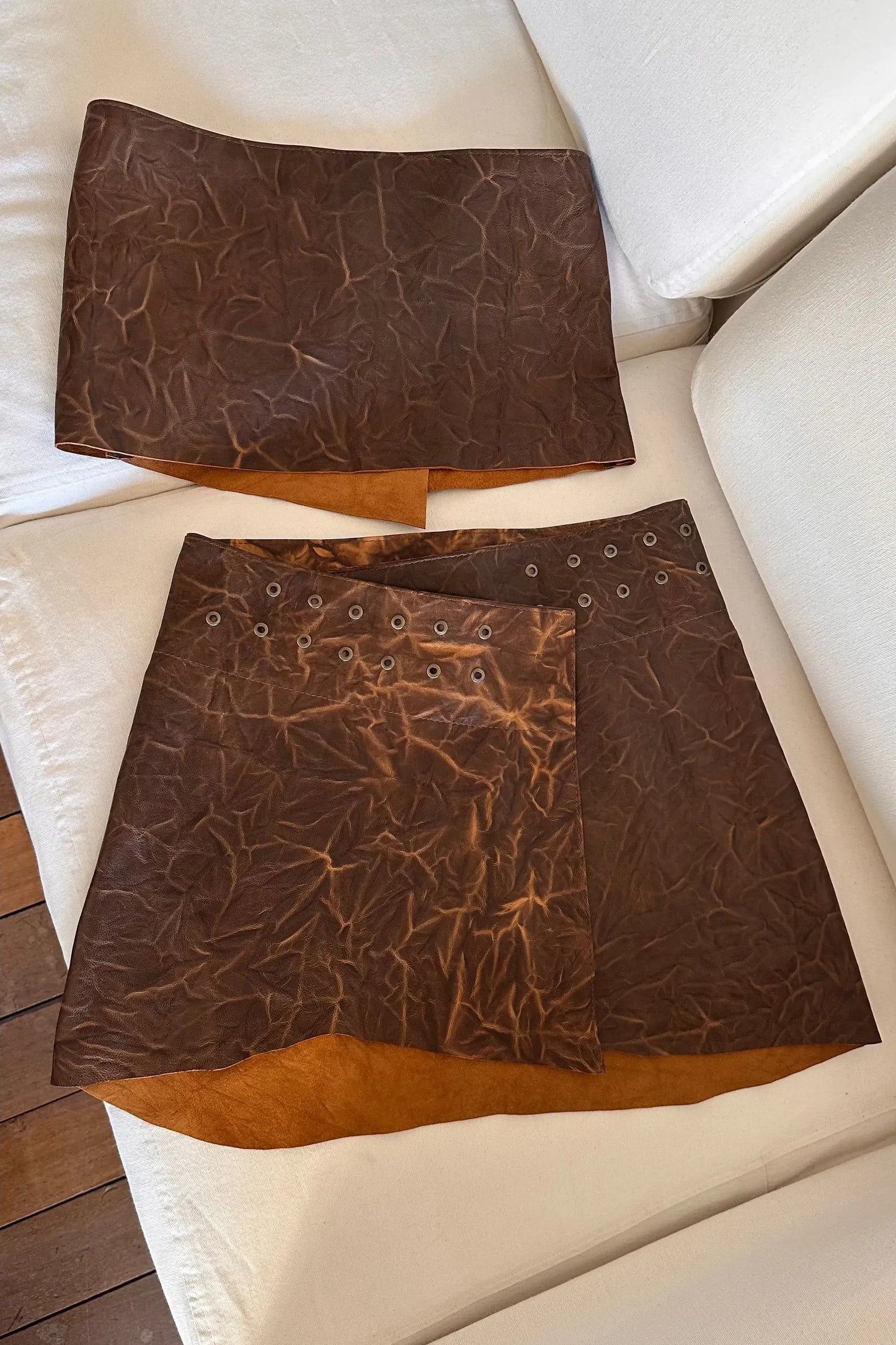 Falda Overlap veteada