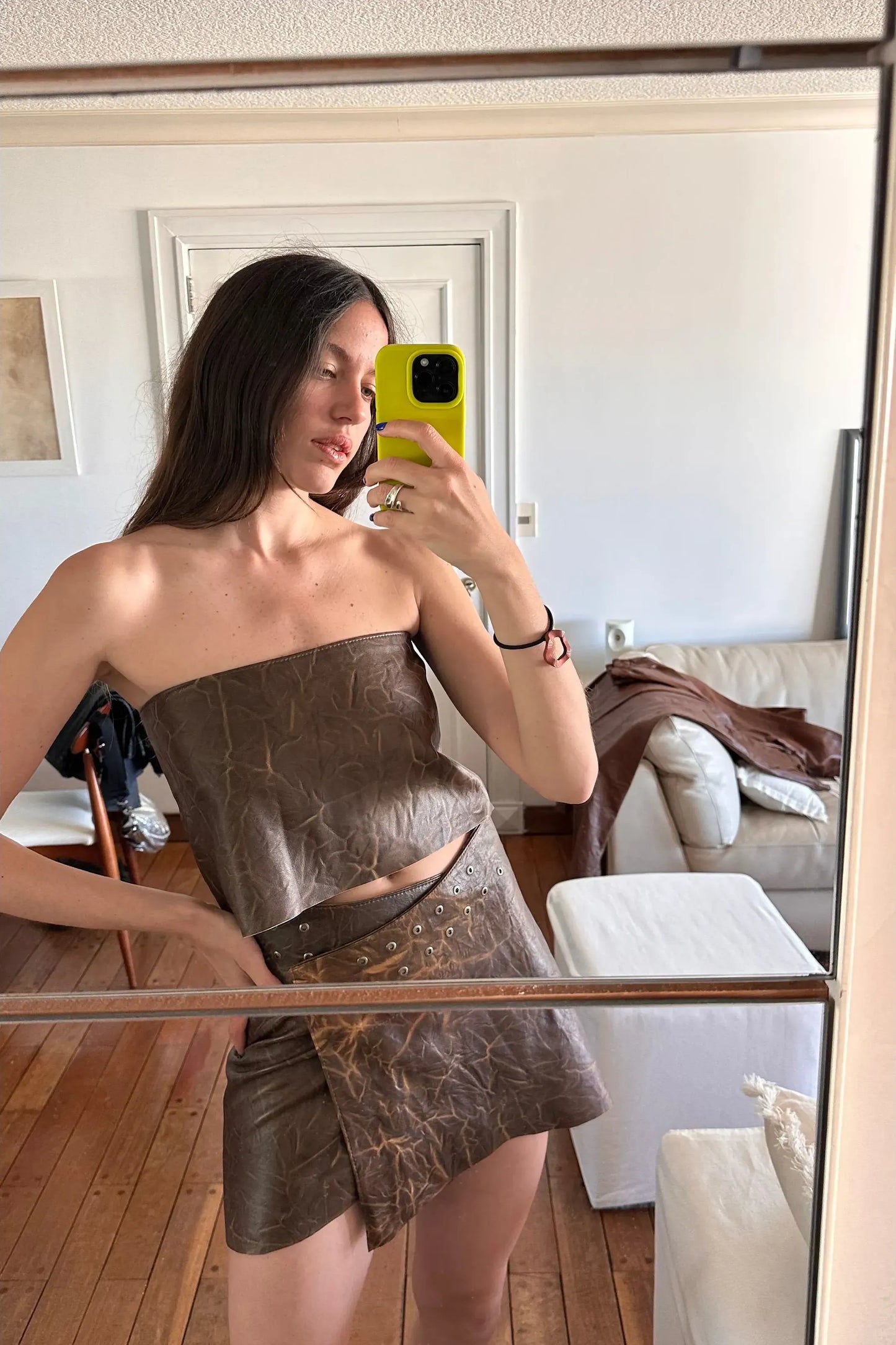 Falda Overlap veteada