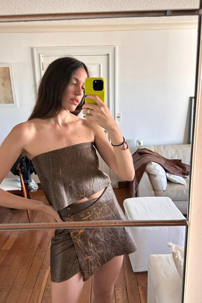 Falda Overlap veteada