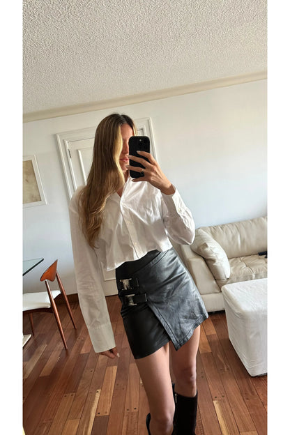 Falda Punk tiro alto negra