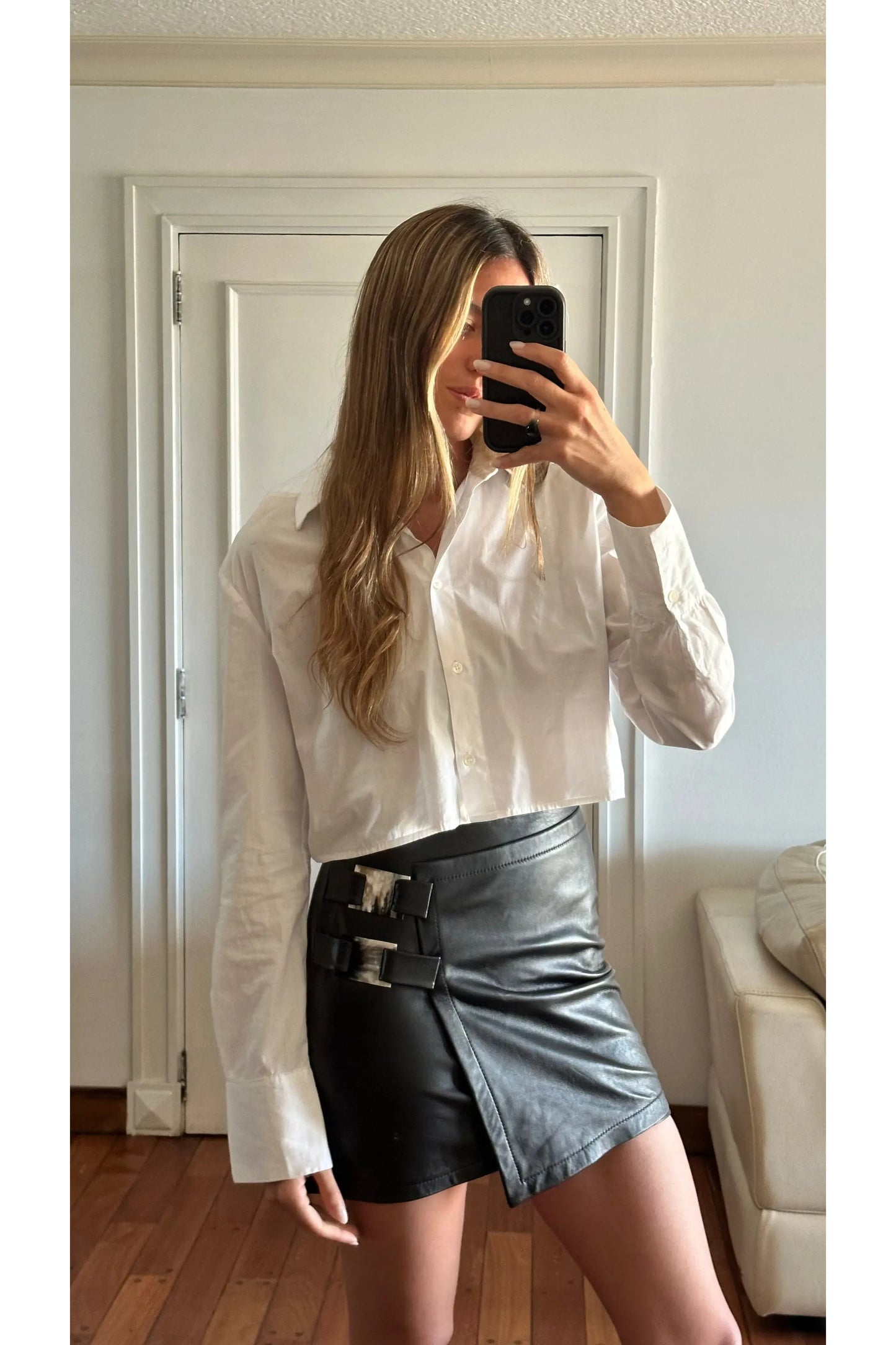 Falda Punk tiro alto negra