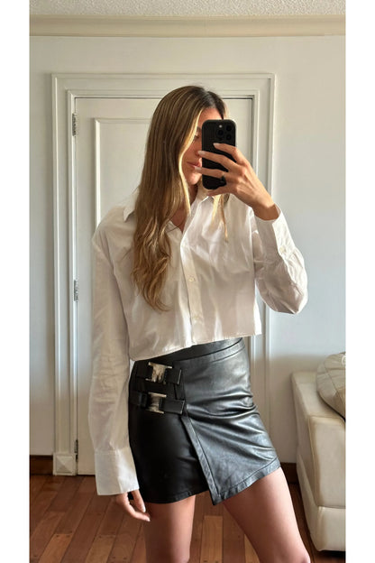 Falda Punk tiro alto negra