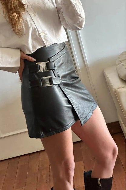 Falda Punk tiro alto negra