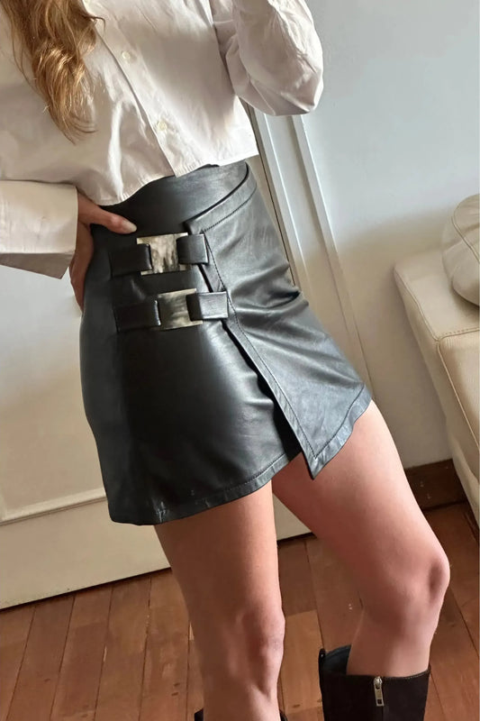 Falda Punk tiro alto negra